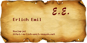 Erlich Emil névjegykártya