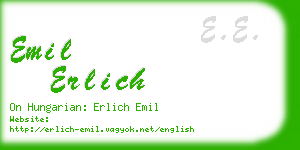 emil erlich business card